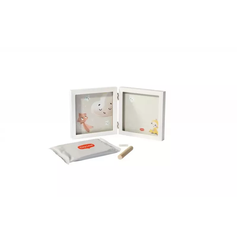 Tiny Love Simple Frame Baby Handabdruck- oder Fußabdruck-Erinnerungsset, Weiß