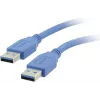 Kramer C-USB3/AA-3 USB 3.0 Kabel, Typ-A Stecker zu Typ-A Stecker, 0,9 m, Blau 96-0230003