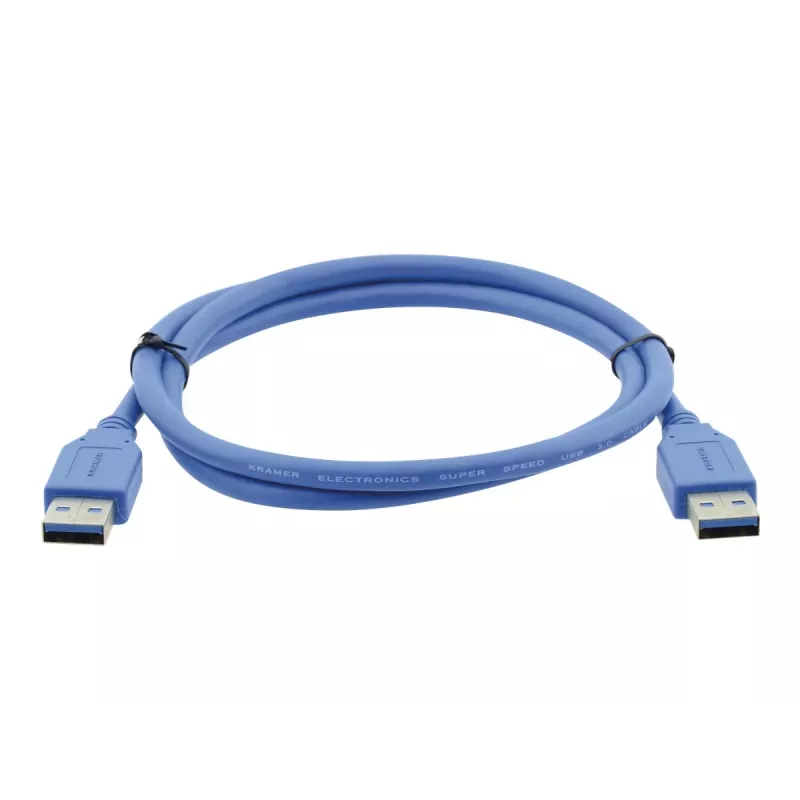 Kramer C-USB3/AA-3 USB 3.0 Kabel, Typ-A Stecker zu Typ-A Stecker, 0,9 m, Blau 96-0230003