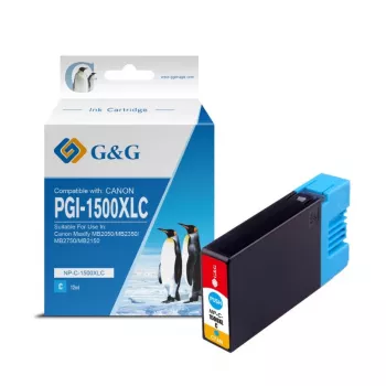 G&G Kompatible Canon PGI-1500XLC Tintenpatrone mit hoher Reichweite, Cyan (9229B001)