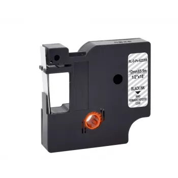 G&G Polyester-Etikettband-Kartusche, transparent mit schwarzem Druck, 12 mm x 5,5 m, für Dymo D1 RL-D-Po-622289-BK/CL-12MM*5.5M