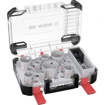 Bosch 2608594426 Progressor for Wood and Metal 11-teiliges Lochsägen-Set (20-76 mm) mit Power Change Adaptern und Pilotbohrern