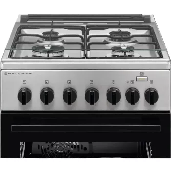 Electrolux LKK560010X 600 Series Freistehender Gasherd mit Elektrobackofen, Schwarz, 50 cm