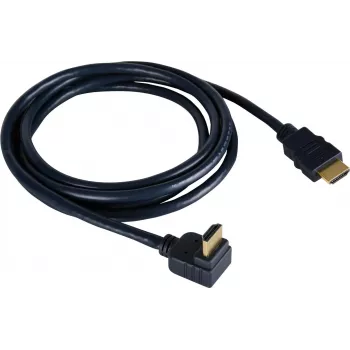 Kramer C-HM/RA-3 High-Speed HDMI-Kabel mit Ethernet, gewinkelt auf gerade, 0,9 m, Grau, 4K 97-0143003