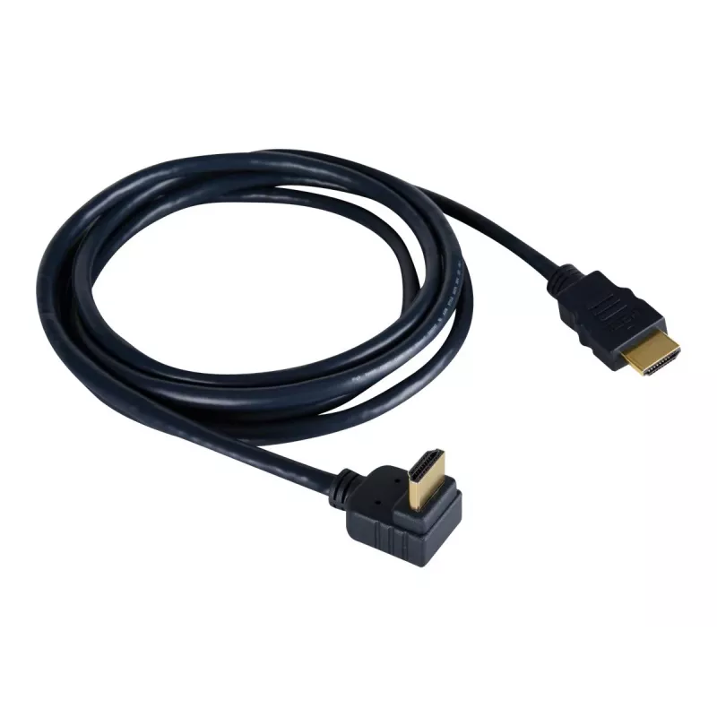 Kramer C-HM/RA-3 High-Speed HDMI-Kabel mit Ethernet, gewinkelt auf gerade, 0,9 m, Grau, 4K 97-0143003