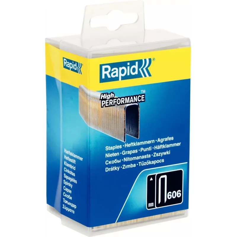 Rapid Schmale Heftklammern Typ 606, 30 mm, verzinkter Stahldraht, harzbeschichtet, 1er-Pack 40303096