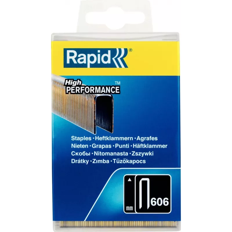 Rapid Schmale Heftklammern Typ 606, 30 mm, verzinkter Stahldraht, harzbeschichtet, 1er-Pack 40303096