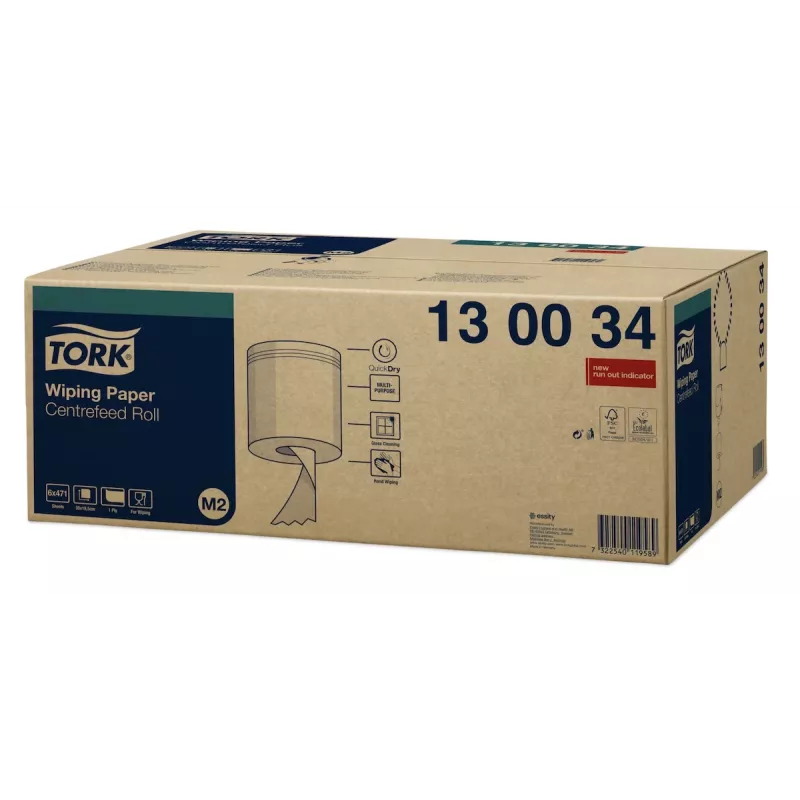 Tork Premium M2 Centrefeed Putzpapierrollen Weiß, 1-lagig, 471 Blatt, 6 Rollen (130034)