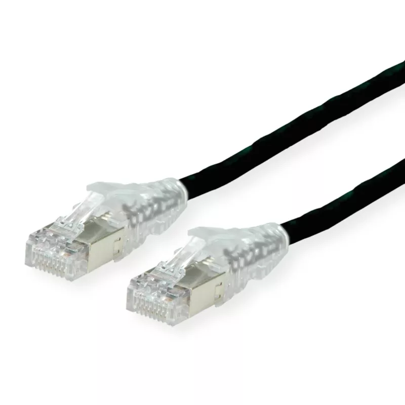 DÄTWYLER Cat.5e S/UTP Kupfer-Patchkabel, PVC-Mantel, AMP v2 Stecker, Schwarz, 1,0 m 21.15.7031
