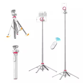 ULANZI MT-44 M MagSafe Stativ Selfie-Stick mit Bluetooth-Fernauslöser, 149 cm, Weiß