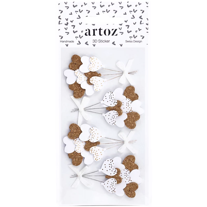Artoz 3D Herzballon Papieraufkleber, 4 Stück 185560-96