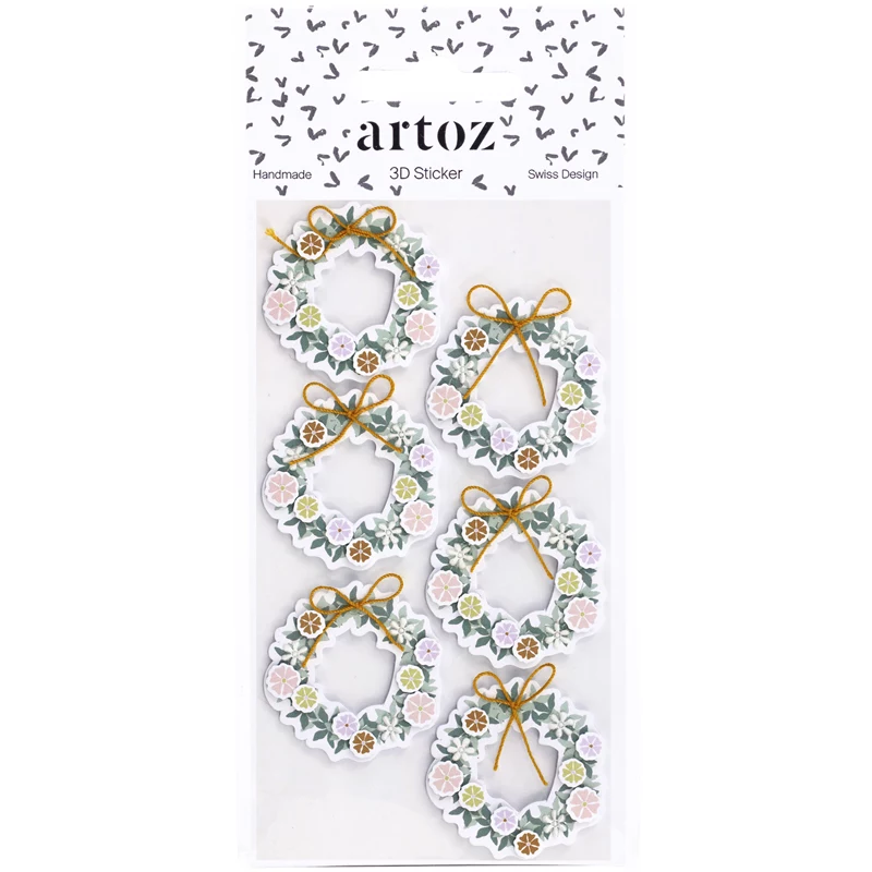 Artoz 3D Türkranz Papieraufkleber, 6er-Pack 185600-221