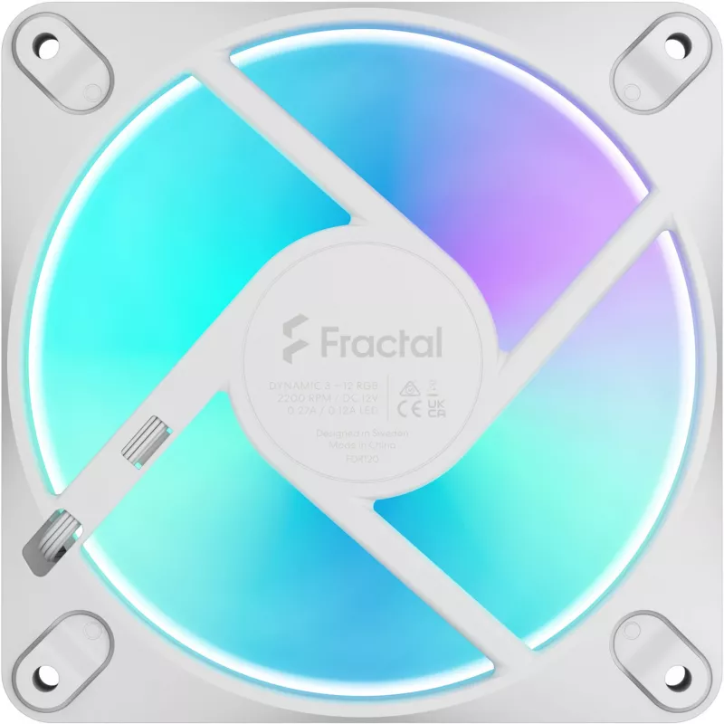 Fractal Design Dynamic 3-12 RGB White 120mm Gehäuselüfter FD-F-DR3-1202