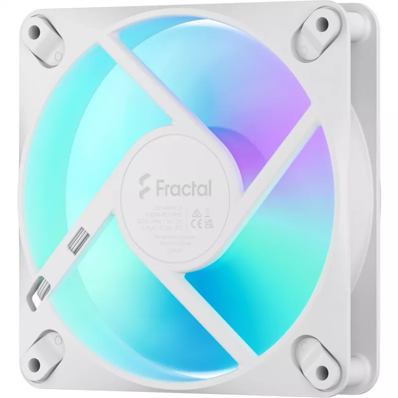 Fractal Design Dynamic 3-12 Reverse RGB White Gehäuselüfter, 120mm, PWM, ARGB, Reverse Blade FD-F-DR3-1205