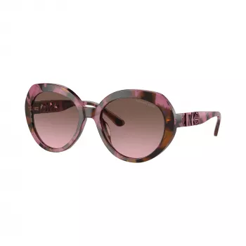 Michael Kors MK2214U39989T Damen eckige Acetat-Sonnenbrille, dunkle Schildpatt-Fassung, braune Gradient-Gläser, 56mm
