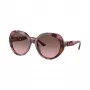Michael Kors MK2214U39989T Damen eckige Acetat-Sonnenbrille, dunkle Schildpatt-Fassung, braune Gradient-Gläser, 56mm