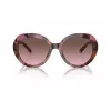 Michael Kors MK2214U39989T Damen eckige Acetat-Sonnenbrille, dunkle Schildpatt-Fassung, braune Gradient-Gläser, 56mm