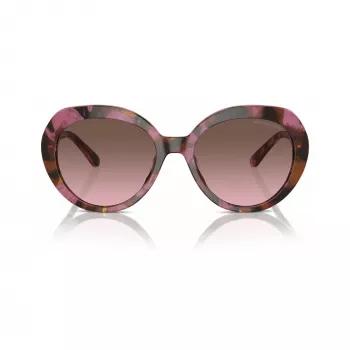 Michael Kors MK2214U39989T Damen eckige Acetat-Sonnenbrille, dunkle Schildpatt-Fassung, braune Gradient-Gläser, 56mm