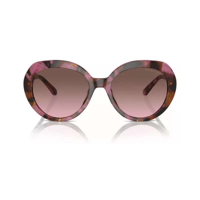 Michael Kors MK2214U39989T Damen eckige Acetat-Sonnenbrille, dunkle Schildpatt-Fassung, braune Gradient-Gläser, 56mm