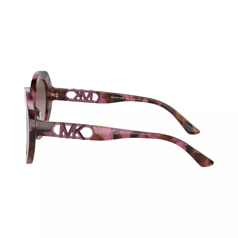 Michael Kors MK2214U39989T Damen eckige Acetat-Sonnenbrille, dunkle Schildpatt-Fassung, braune Gradient-Gläser, 56mm
