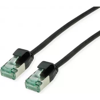 ROLINE RM U/FTP Cat.6A Slim Patchkabel, Schwarz, 0,3 m 21.45.3351