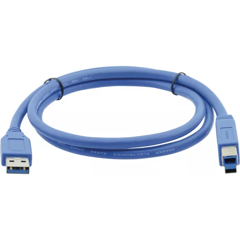 Kramer C-USB3/AB-6 USB 3.0 Kabel, USB-A Stecker auf USB-B Stecker, 1,83 m, Blau 96-0235006