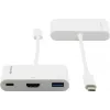 Kramer ADC-U31C/M2 USB-C-Multiport-Adapter – 4K HDMI, USB-A, USB-C PD, 17 cm, Weiß 99-97210004