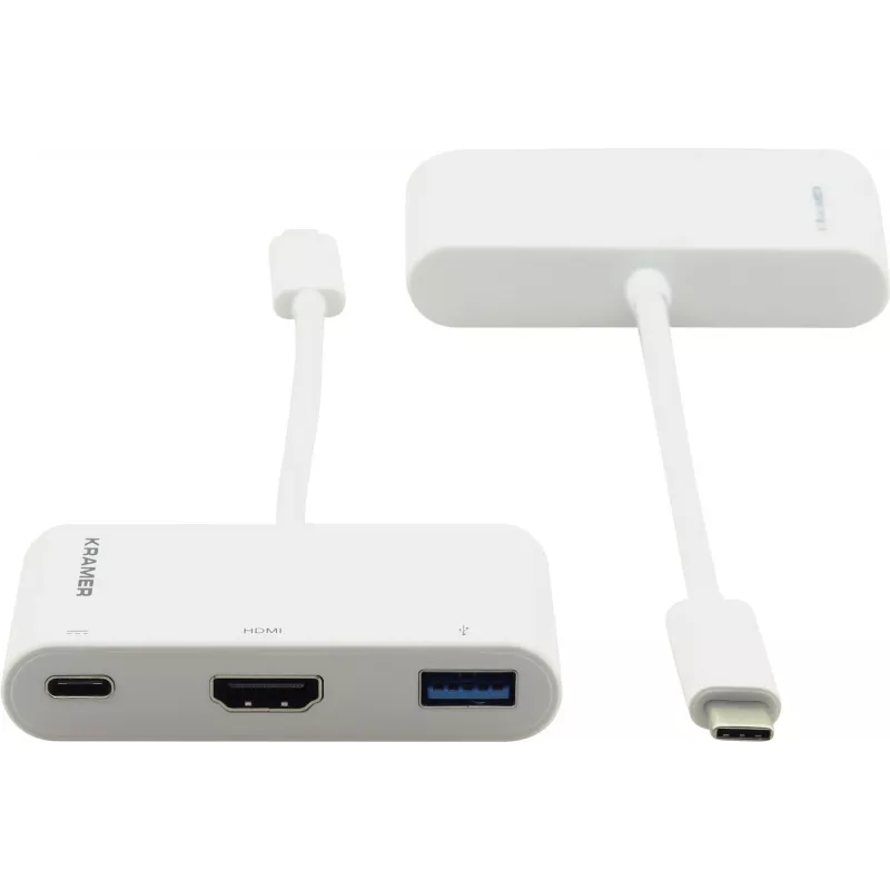 Kramer ADC-U31C/M2 USB-C-Multiport-Adapter – 4K HDMI, USB-A, USB-C PD, 17 cm, Weiß 99-97210004