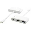 Kramer ADC-U31C/M2 USB-C-Multiport-Adapter – 4K HDMI, USB-A, USB-C PD, 17 cm, Weiß 99-97210004