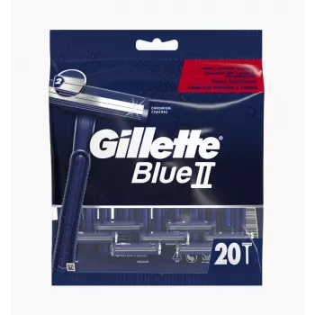 Gillette Blue II Einwegrasierer für Männer, 20 Stück, Zwillingsklingen mit Lubrastrip 7702018466757