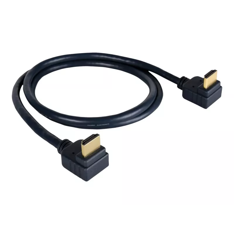 Kramer C-HM/RA2-3 High-Speed HDMI-Kabel mit Ethernet, gewinkelt zu gewinkelt, 0,9 m, Grau, 4K-Unterstützung 97-0144003