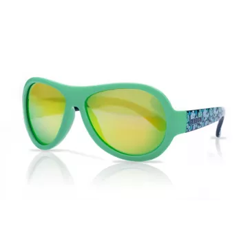 SHADEZ SHZ 44 Designer Blattdruck grüne Junioren-Sonnenbrille für Kinder 3-7 Jahre, UV400, bruchsicher