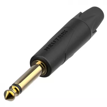 Neutrik NP2XX-AU-0 2-poliger 1/4 inch professioneller Klinkenstecker, vergoldete Kontakte, vernickeltes Gehäuse
