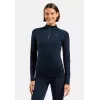 Odlo Damen Merino 200 BL Top Rollkragen Langarm Half Zip Baselayer - Dark Sapphire, Größe M