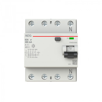 AEG BUSCH JAEGER FN463/A300 Fehlerstrom-Schutzschalter, 4P, 63A, 300mA, Typ A 2CSF704156R3630