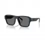 Armani Exchange Herren AX4154SU-56 Rechteckige Sonnenbrille, Schwarzes Gestell, Graue Gläser, 56mm