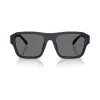 Armani Exchange Herren AX4154SU-56 Rechteckige Sonnenbrille, Schwarzes Gestell, Graue Gläser, 56mm