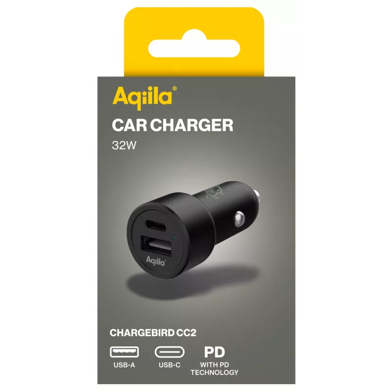 Aqiila CHARGEBIRD CC2 Kfz-Ladegerät Schwarz, 32 Watt (AQCCCC2CBI403)
