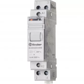 Finder 20 Serie Impulsrelais, 1NO+1NC, 20A, 24V AC Spule, DIN-Schiene 202380244000