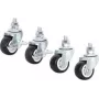 Intellinet Basic Line Rollenset für 19 inch Wandgehäuse, 4 Rollen (2 gebremst), 60 kg Traglast, Schwarz/Silber 716819
