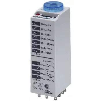 Finder 85.03.0.125.0000 Multifunktions-Zeitrelais, 1 CO 16A, 12-24V AC/DC, 0,05s-100h, DIN-Schiene