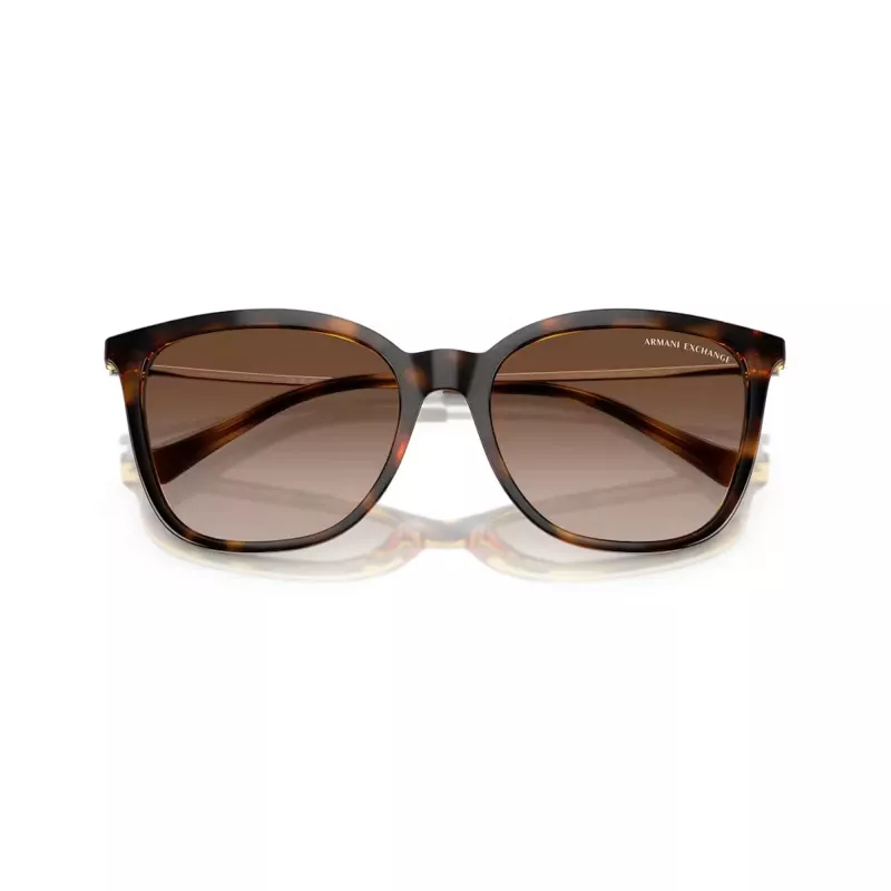 Armani Exchange Damen-Sonnenbrille AX4151S, braunes Havana-Gestell, braune Gradient-Gläser, 55mm AX4151S821313