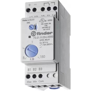Finder Niveauüberwachungsrelais für leitfähige Flüssigkeiten, 24V AC/DC, 1 CO, 72.01 Serie 720180240002
