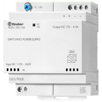 Finder 78.50.1.230.1202 DIN-Schienen-Netzteil 12 V DC 4,6 A 50 W