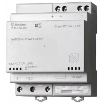 Finder 78.36.1.230.2402 Schaltnetzteil 36W 24V DC 1,5A DIN-Schiene