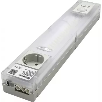 Finder LED-Schaltschrankleuchte mit Schuko-Steckdose, 6W, 1000lm, 4000K, Weiß/Transparent, 360mm 7L.55.8.230.4200
