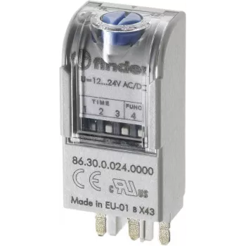 FINDER 86.30 Multifunktions-Zeitrelaismodul, 24V AC/DC, 1 CO 16A, 8 Funktionen, 0,05s-100h 863000240000T