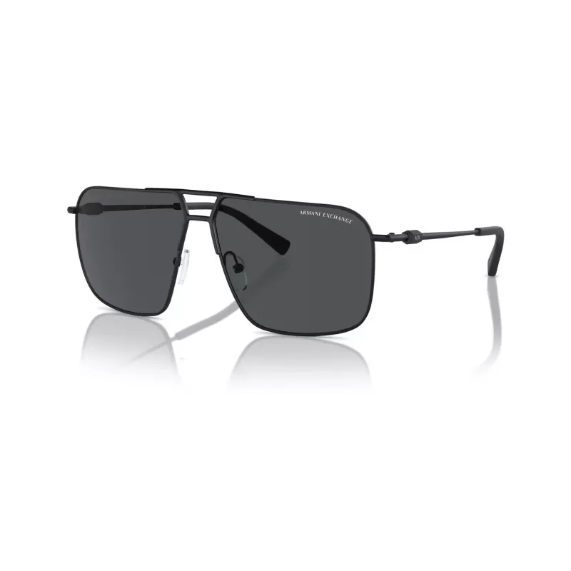 Armani Exchange Herren eckige Sonnenbrille AX2050S609980 Mattschwarz/Dunkelgrau 60mm