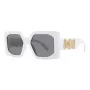 Versace VE4478U31487 Damen Cat-Eye Sonnenbrille, Schwarzes Gestell, Dunkelgraue Gläser, 56/18/145 mm