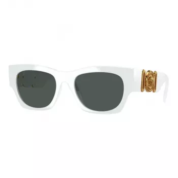 Versace VE4479U31487 Damen Cat-Eye-Sonnenbrille, schwarzes Gestell, graue Gläser, 52mm